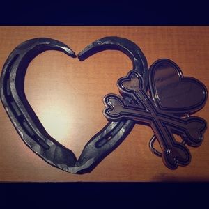 Heart and Bones Belt Buckle